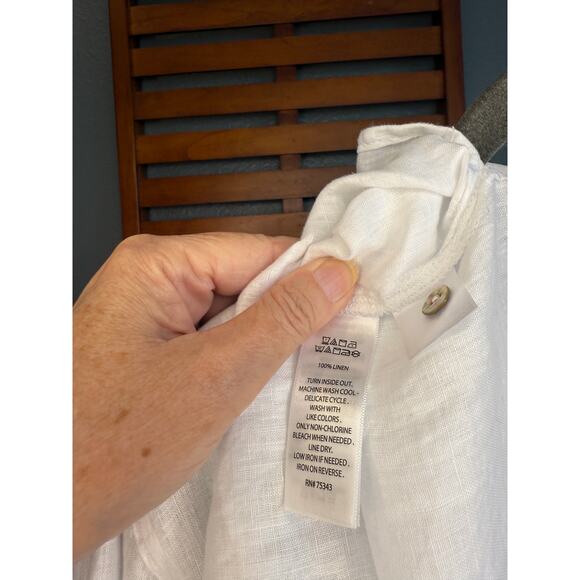 Rachael Zoe White Linen Long Sleeve Button Up |Size XL | NWT - Picture 7 of 8